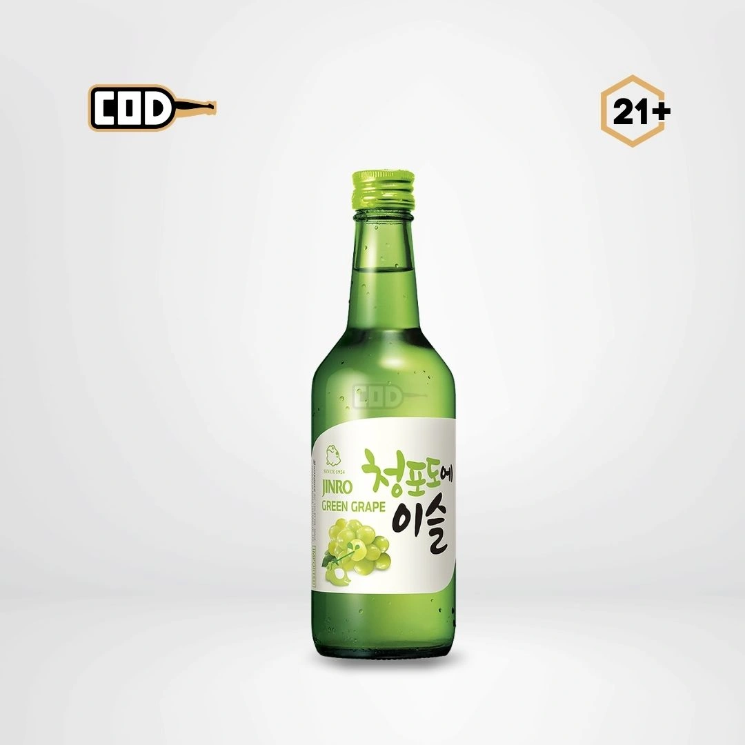 Soju Jinro Green Grape 360ml Original Sealed Bottle - City of Drinks Soju Jinro Green Grape 360ml — Minuman Soju Original Resmi City of Drinks